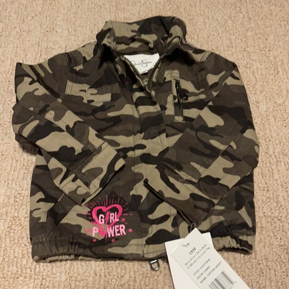 💕 3/$10 Jessica Simpson NWT girl Power camp jacket 18 mos - Picture 2 of 4